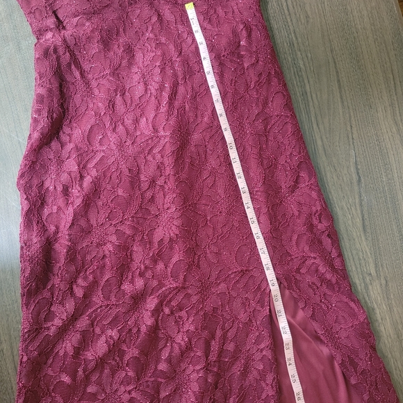 ✨Junior's size 12 one shoulder plum lace gown - Picture 10 of 16